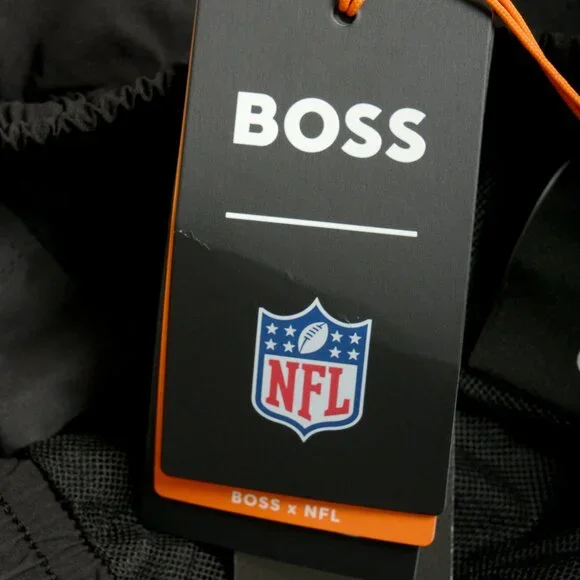Hugo Boss X NFL Raiders Black Quick-Dry Swim Board Shorts US M IT 50